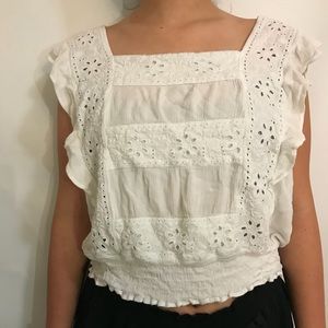 White Embroidered Top